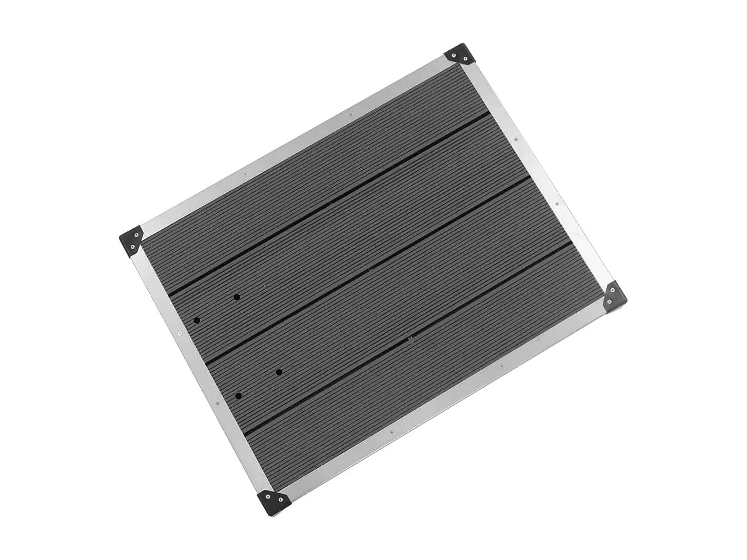 Piatto doccia da esterno piatto doccia da giardino piatto doccia da terrazzo piscina WPC acciaio inox 80 x 62 cm grigio 02_0001981