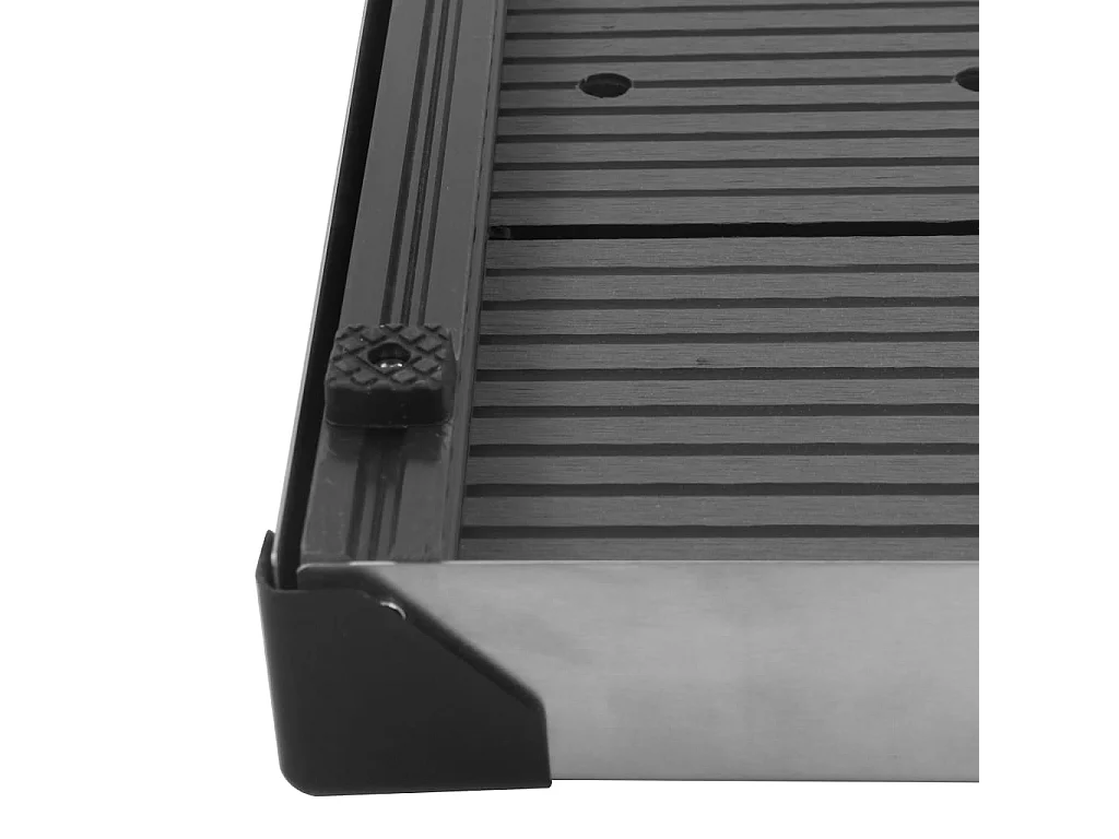 Piatto doccia da esterno piatto doccia da giardino piatto doccia da terrazzo piscina WPC acciaio inox 80 x 62 cm grigio 02_0001981