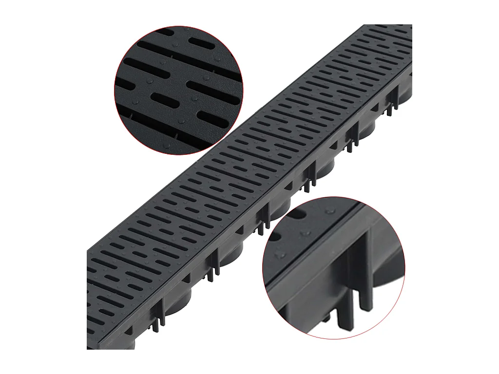 Lot de trois caniveaux noire 100 x 12.5 x 8 cm 02_0003068