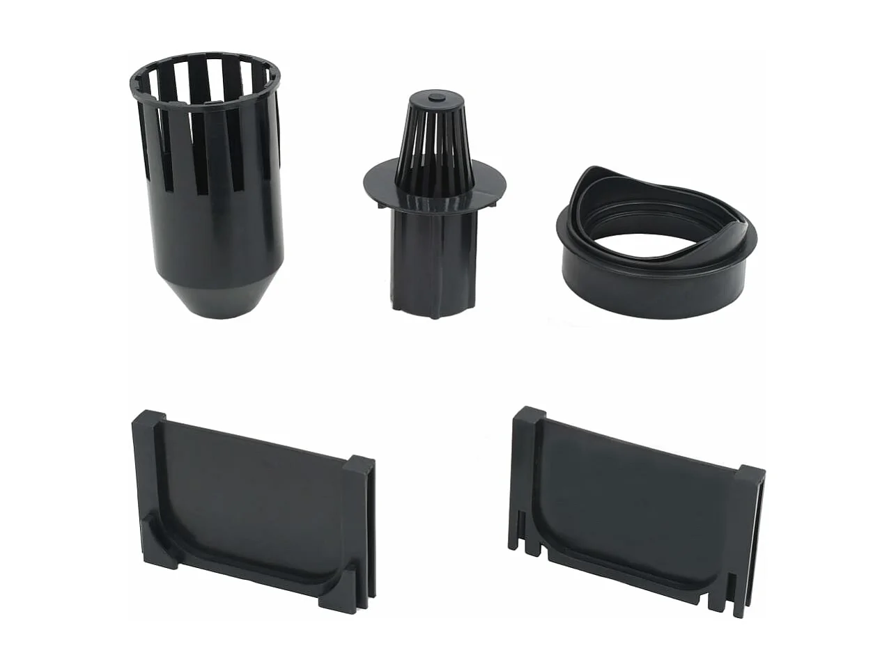 Set di tre canali di drenaggio in plastica 3 m nero 02_0003068