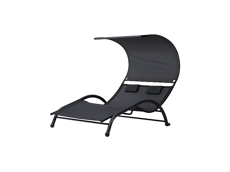 Transat Double Fixe Vega Noir En Acier