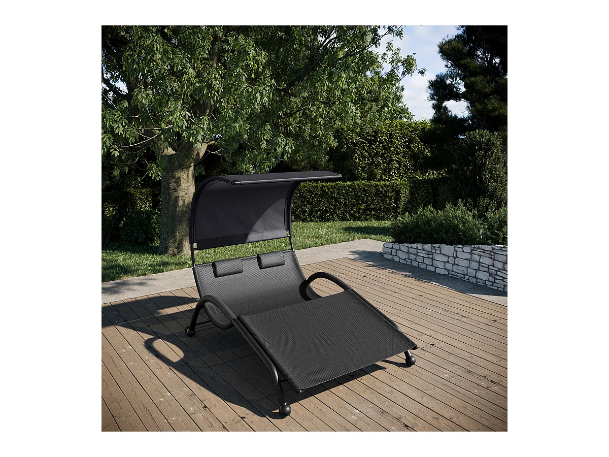 Transat Double Fixe Vega Noir En Acier