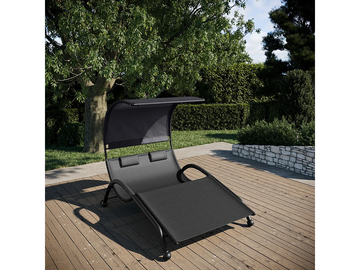 Transat Double Fixe Vega Noir En Acier