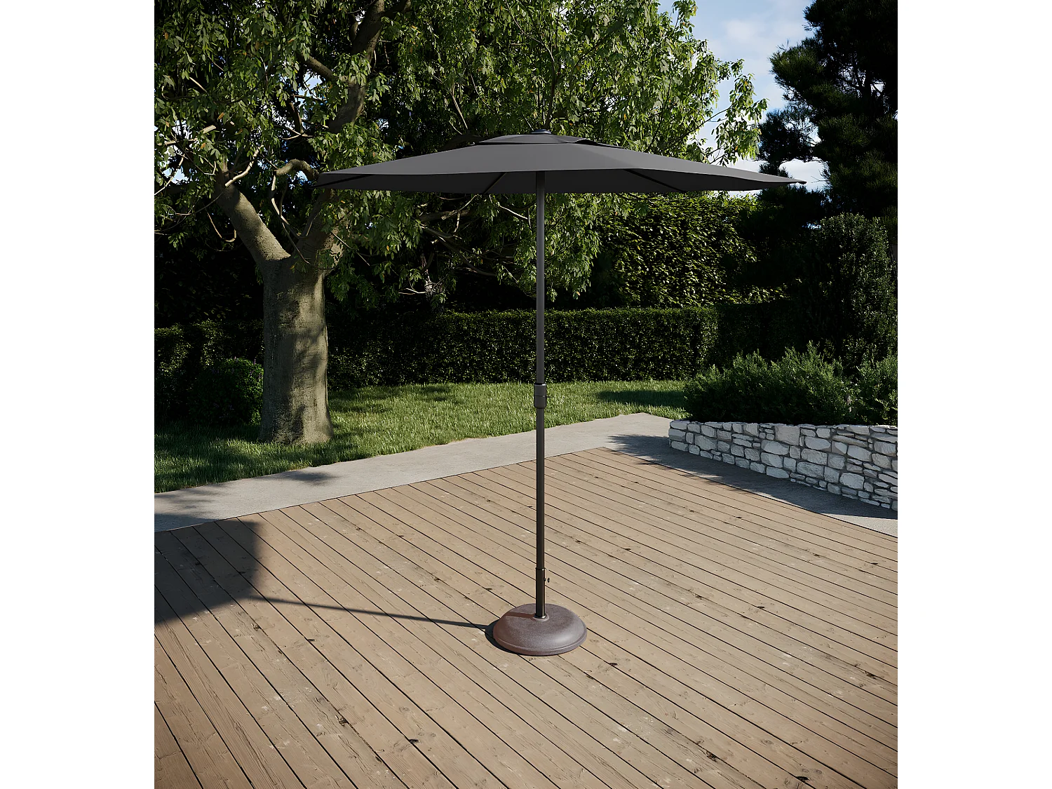 Pied Parasol Rond 15kg Taupe Béton