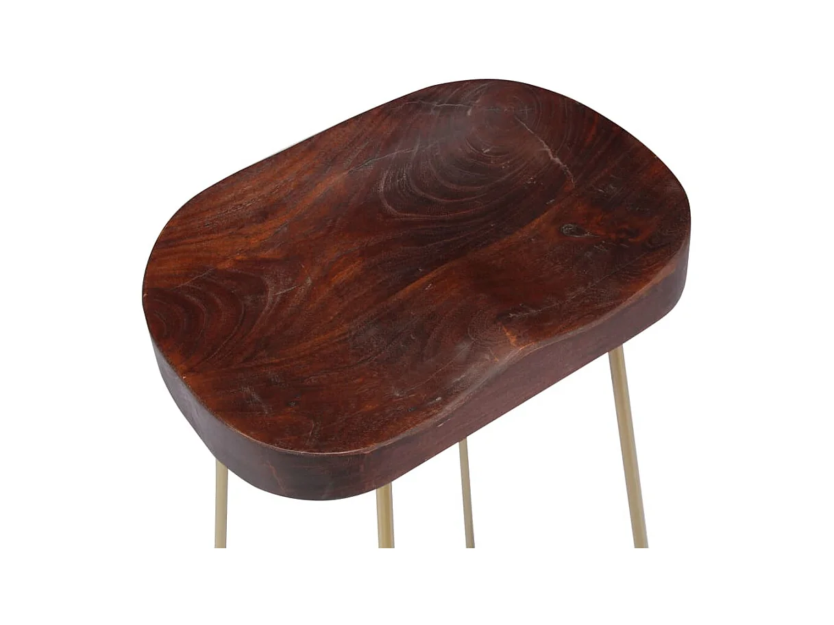 Lot de deux tabourets bois marron 45 x 40 x 78 cm 1202077