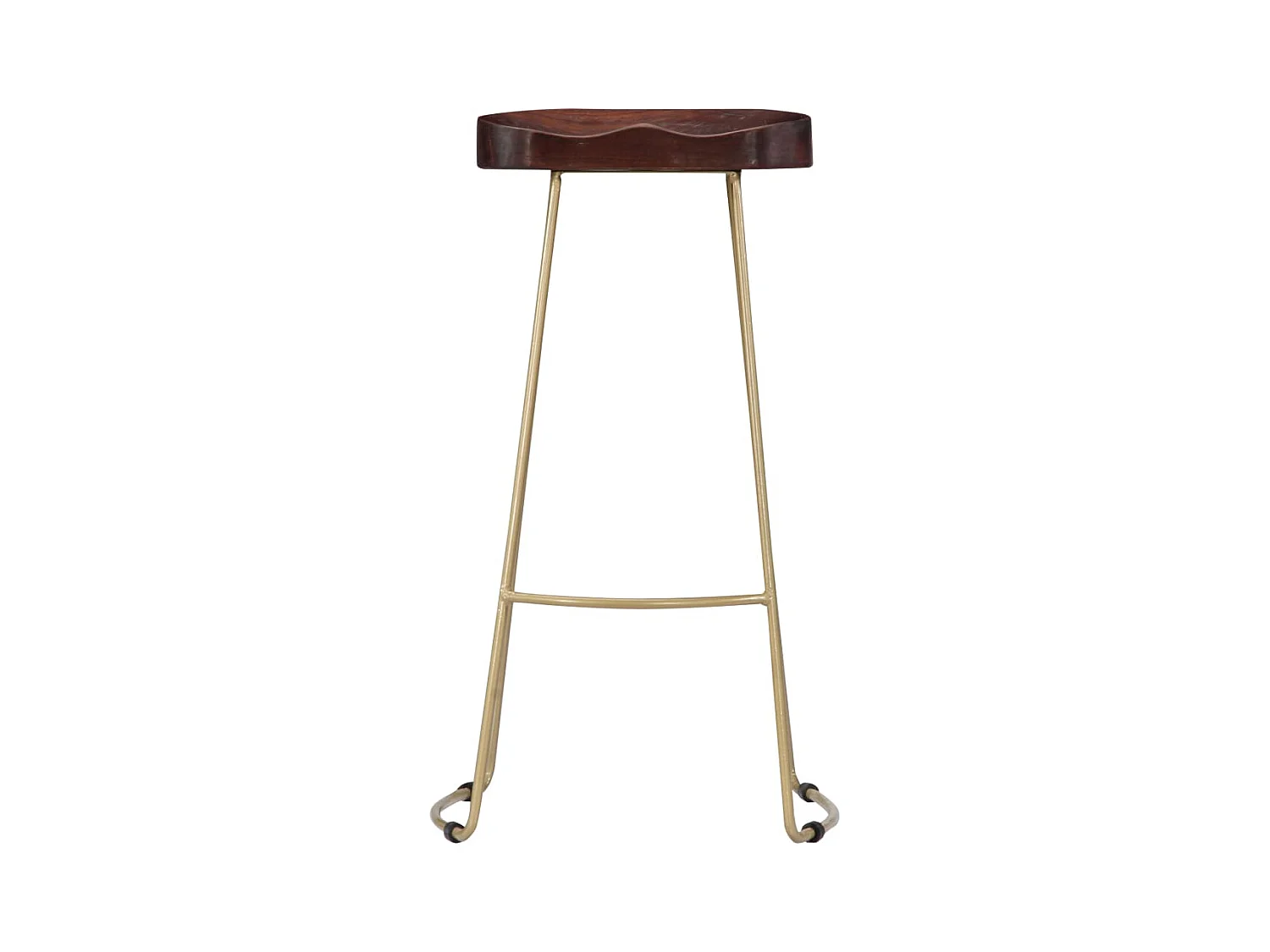 Juego de dos taburetes de bar de diseño, asiento de silla de madera maciza de mango 1202077