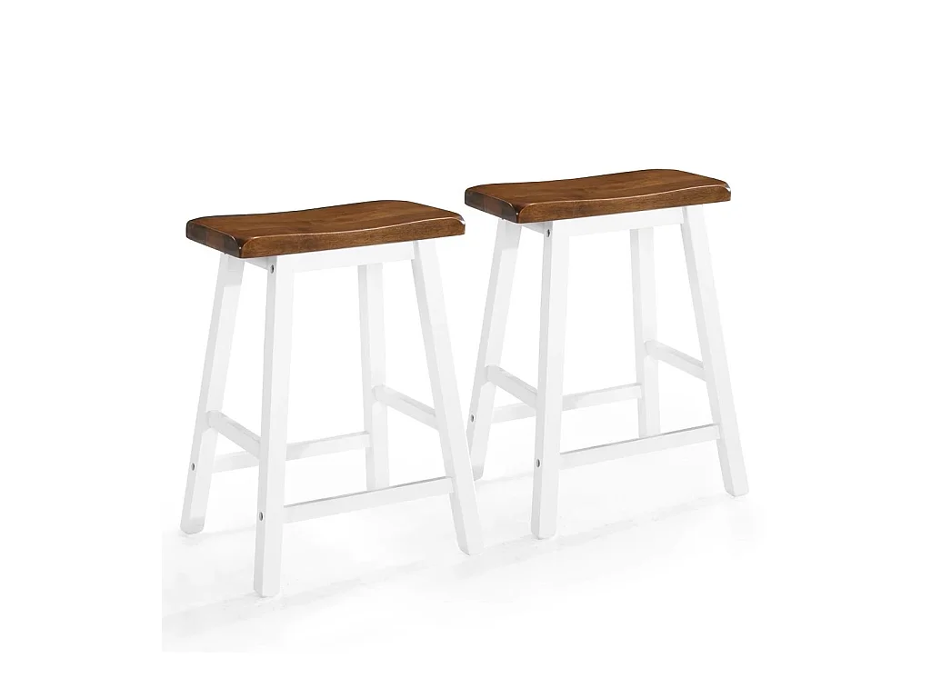 Juego de dos taburetes de bar de diseño silla asiento de madera maciza 1202055