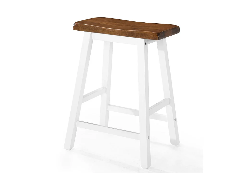 Juego de dos taburetes de bar de diseño silla asiento de madera maciza 1202055
