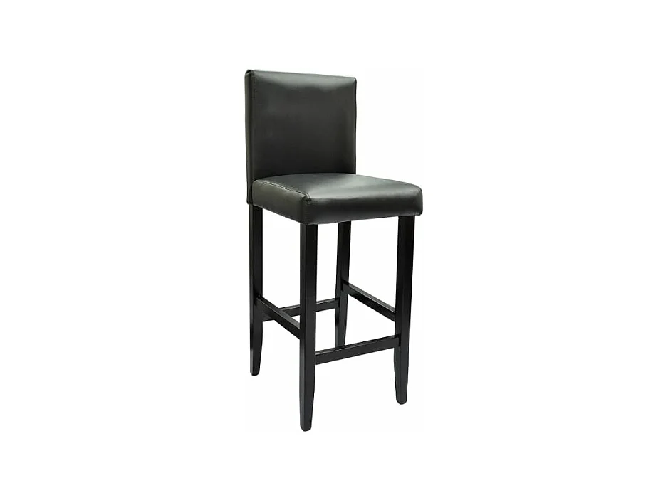 Juego de dos taburetes de bar de diseño silla asiento de piel sintética negro 1202057