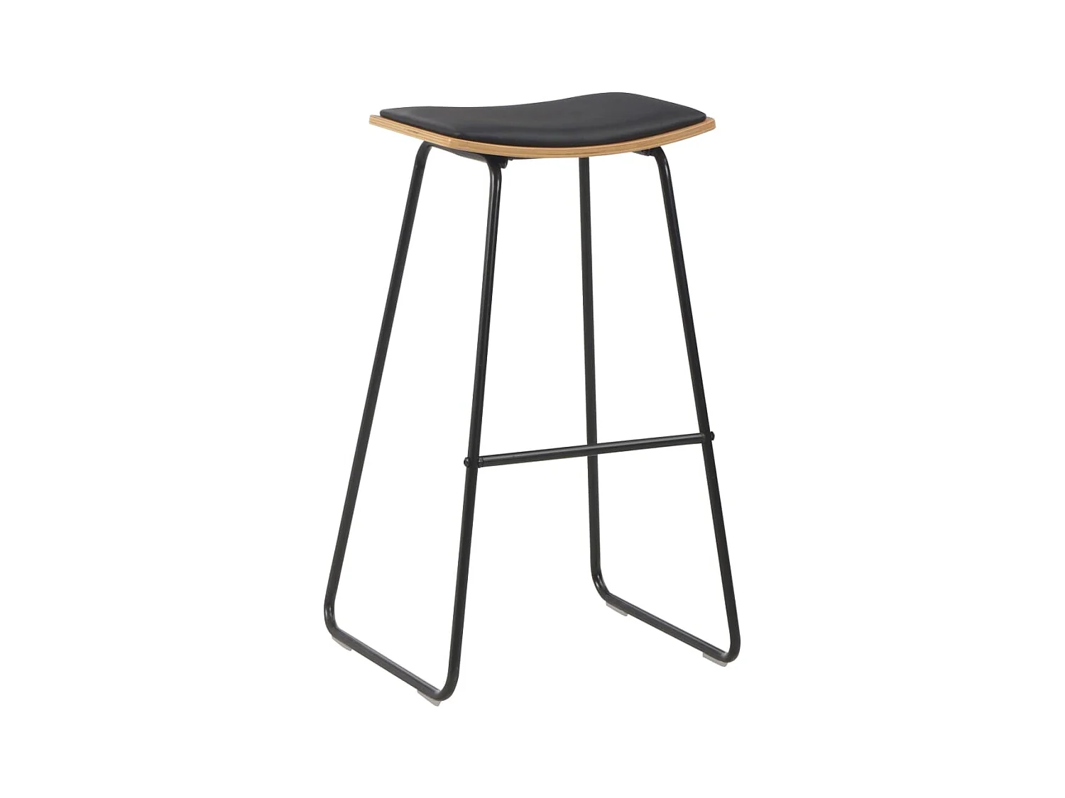 Conjunto de dois bancos de bar de design cadeira assento sintético aço preto 1202099