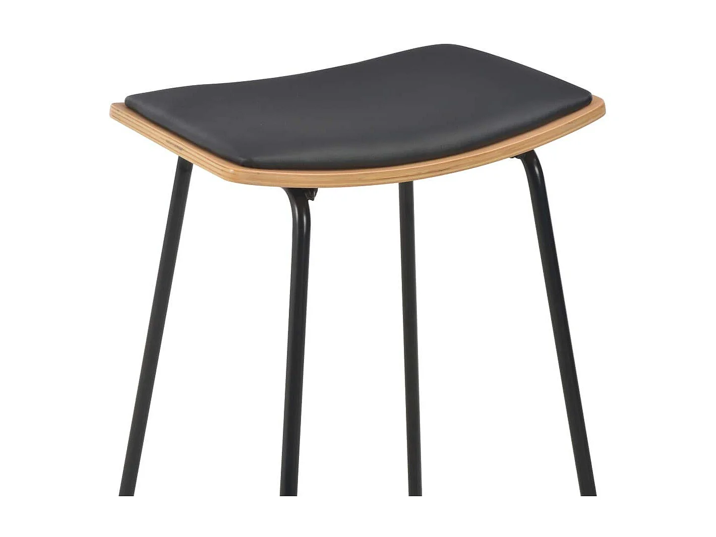 Set di due sgabelli da bar di design seduta sintetica acciaio nero 1202099