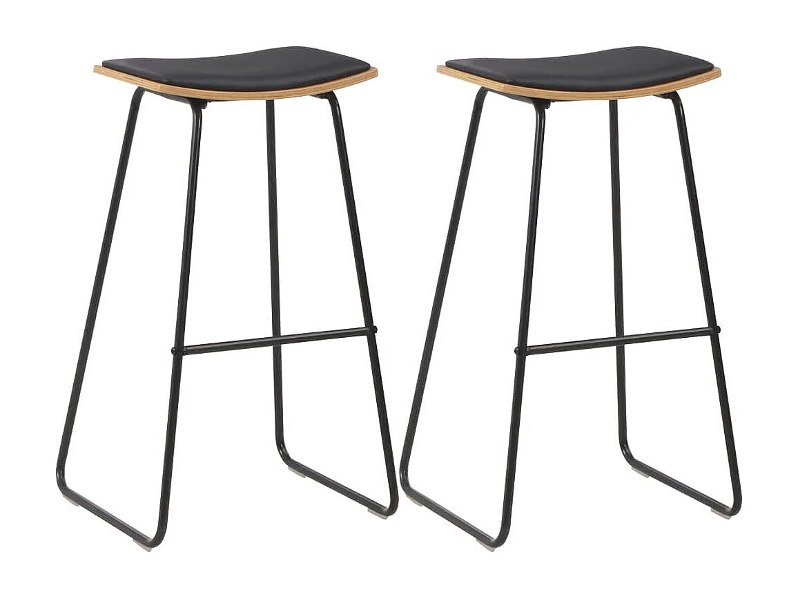 Lot de deux tabourets noire 45 x 43 x 76 cm 1202099