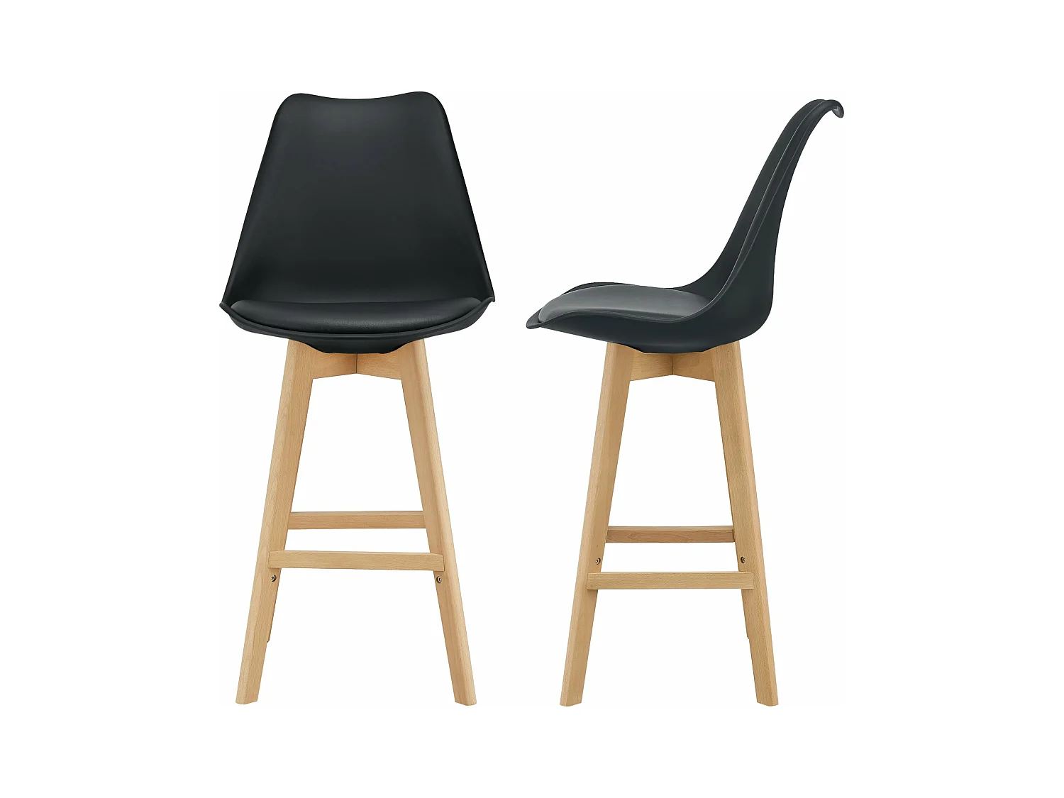 Lot de 2 tabourets noire 48 x 58 x 105 cm 03_0002781