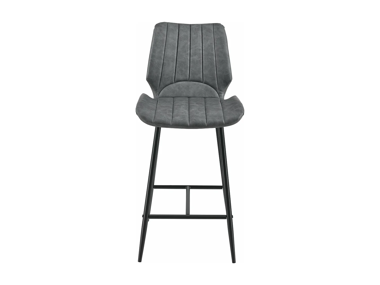 Juego de 4 taburetes de bar juego de taburetes de cocina imitación cuero gris oscuro metal 102,5 cm x 46,5 cm x 51 cm 03_0003716