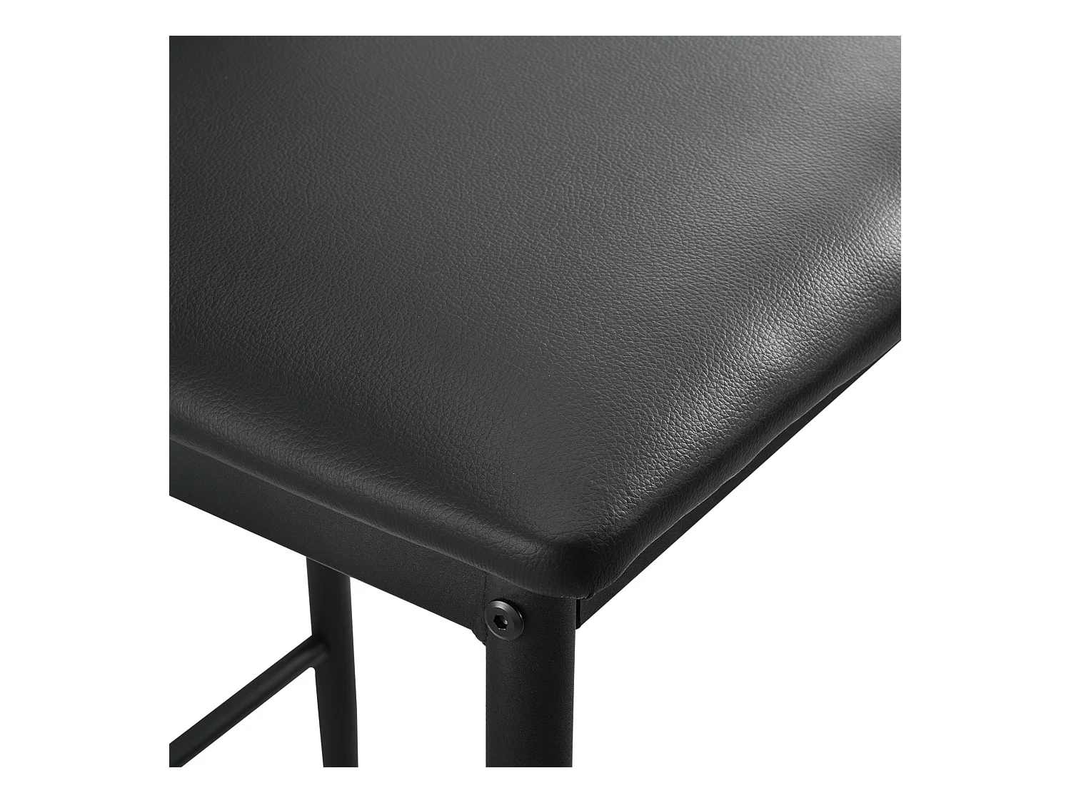 Juego de 2 sillas taburetes de bar con patas de acero, asiento sintético y altura del asiento 66 cm negro 03_0005787