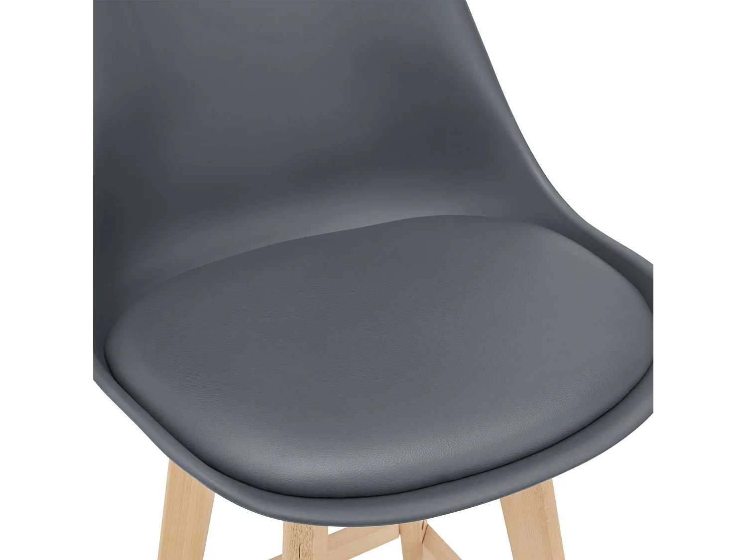 Conjunto de 2 bancos altos com encosto e apoio para os pés em plástico sintético faia 105 cm cinza 03_0002779