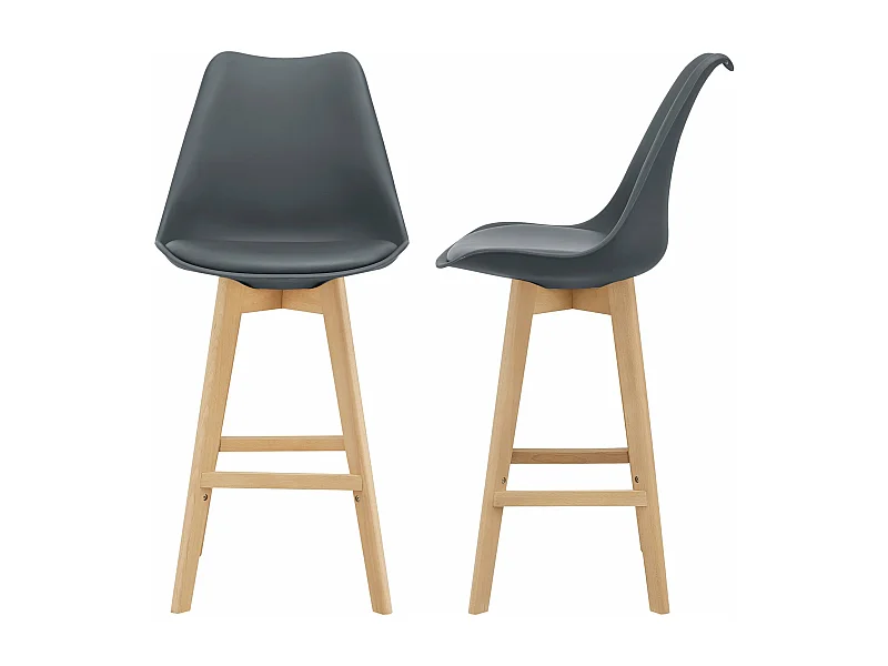 Lot de 2 tabourets beige 48 x 58 x 105 cm 03_0002779