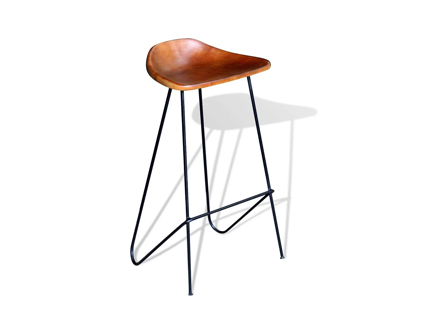 Set di due sgabelli da bar di design sedia seduta in vera pelle marrone 1202054