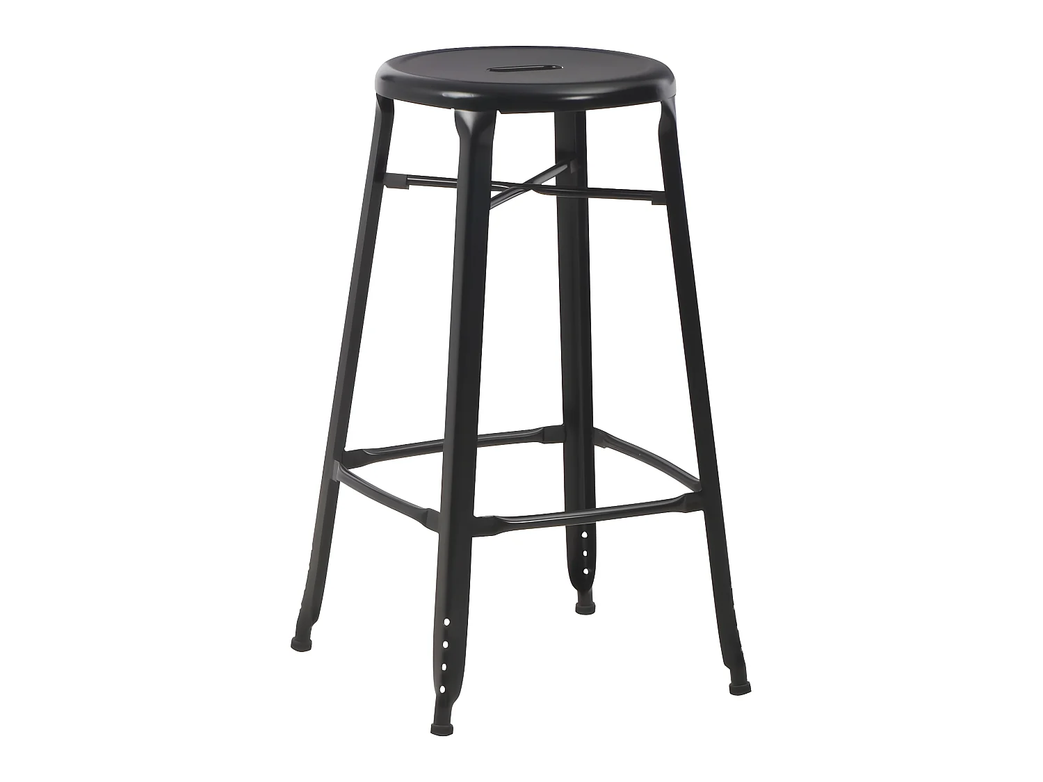Juego de dos taburetes de bar de diseño con silla y asiento de acero negro 1202089