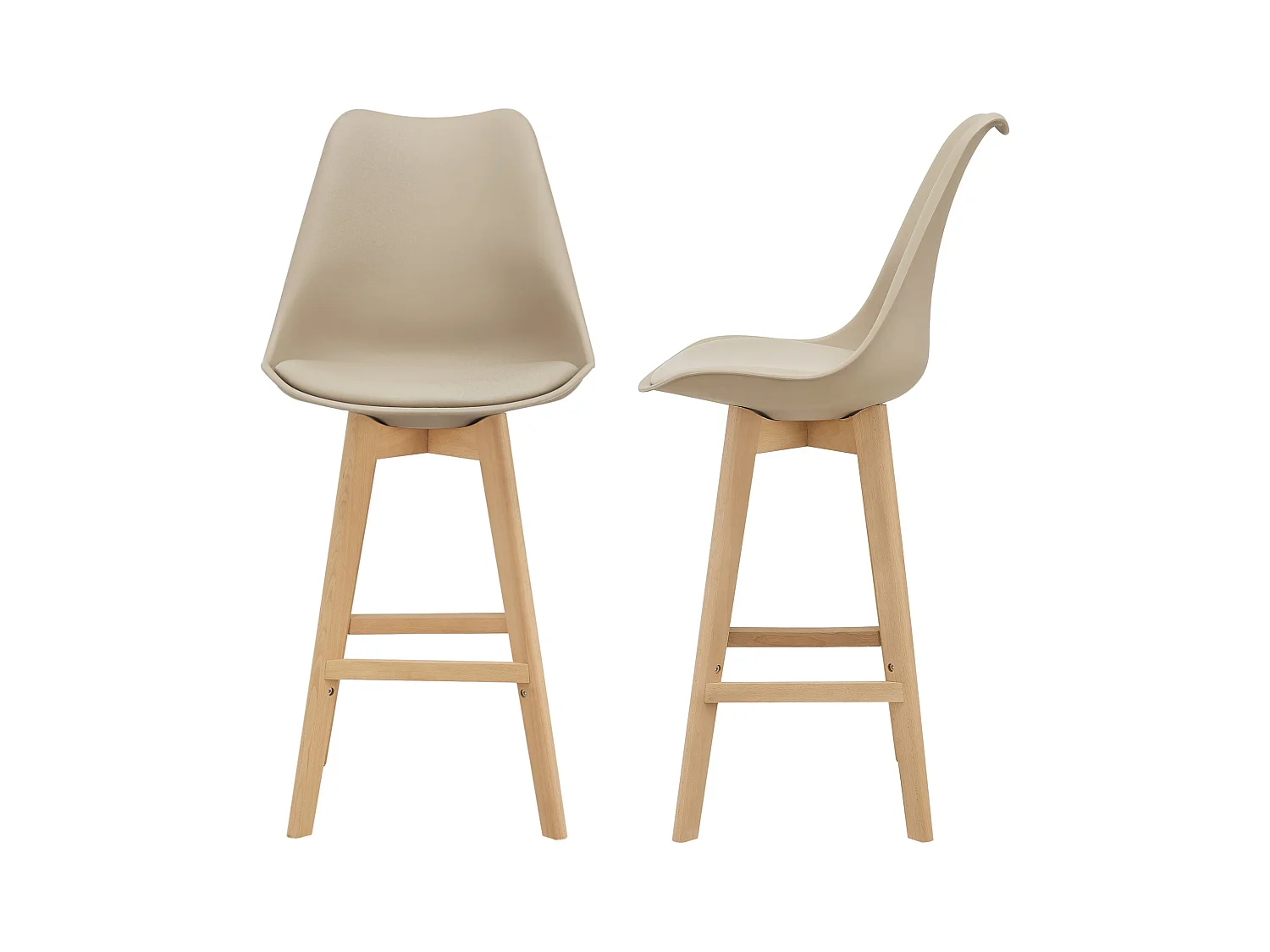 Lot de 2 tabourets beige 58 x 48 x 105 cm 03_0002776