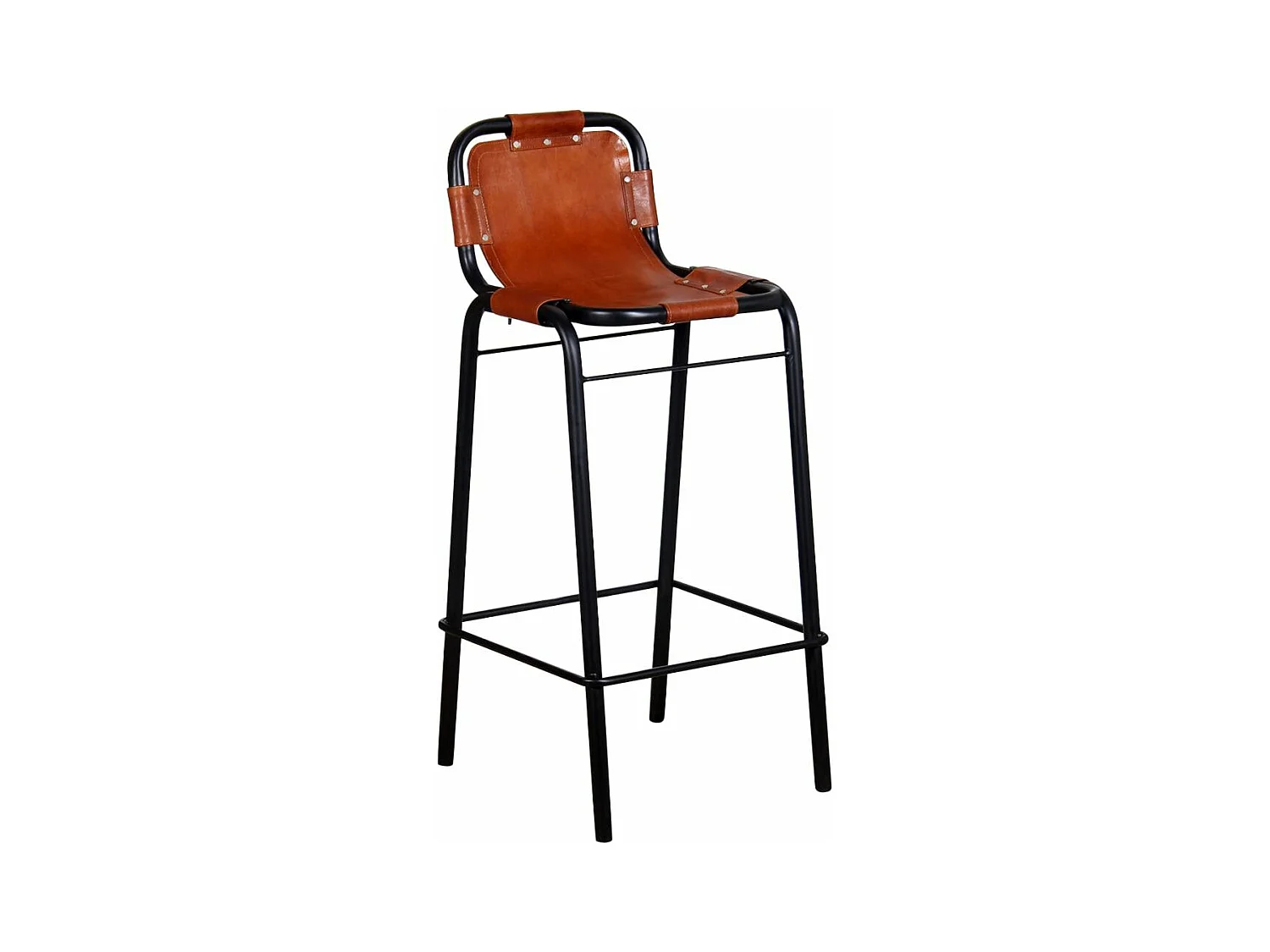 Set di due sgabelli da bar di design sedia seduta in vera pelle marrone 1202051