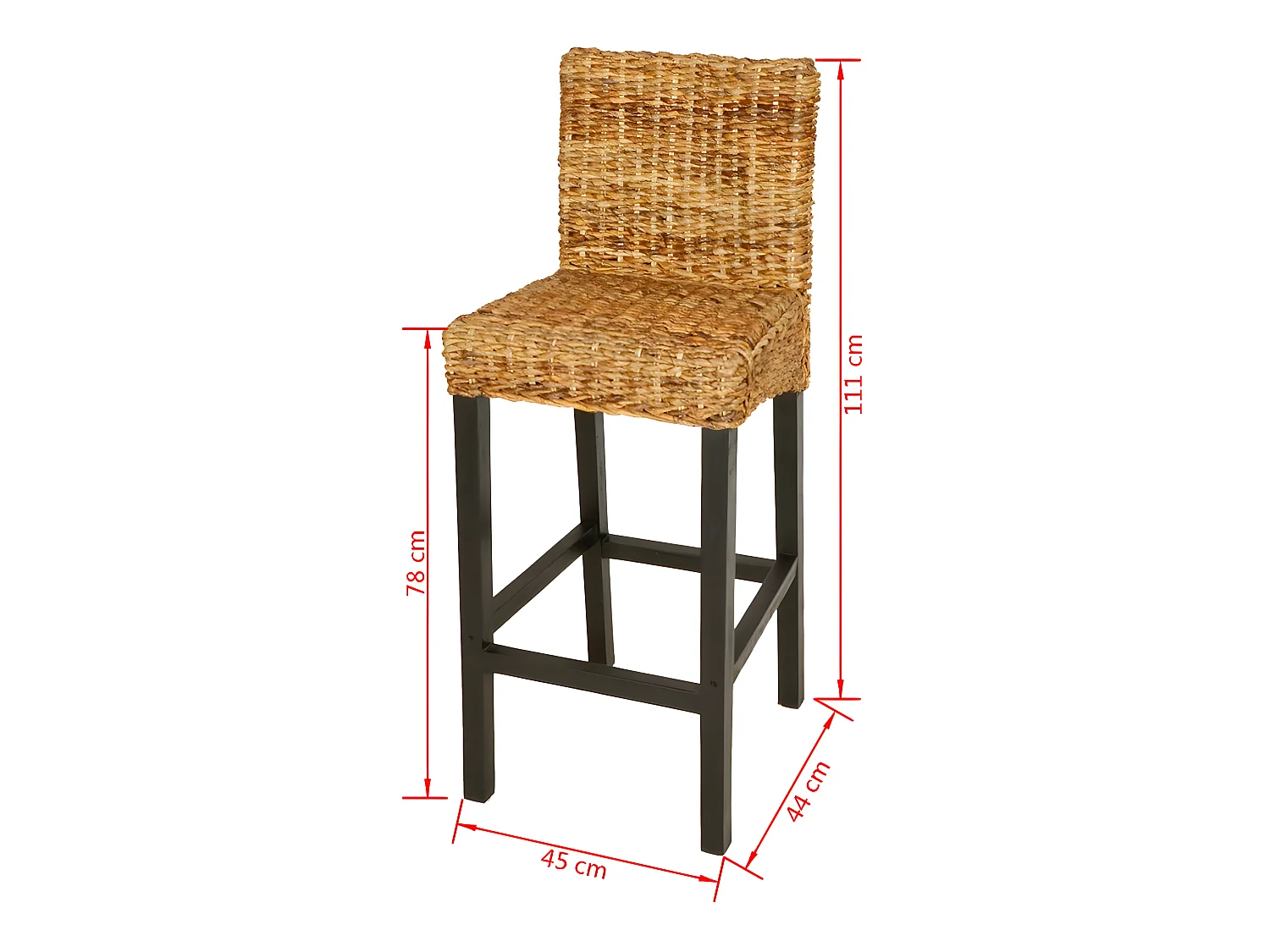 Lot de deux tabourets bois marron 45 x 44 x 111 cm 1202058