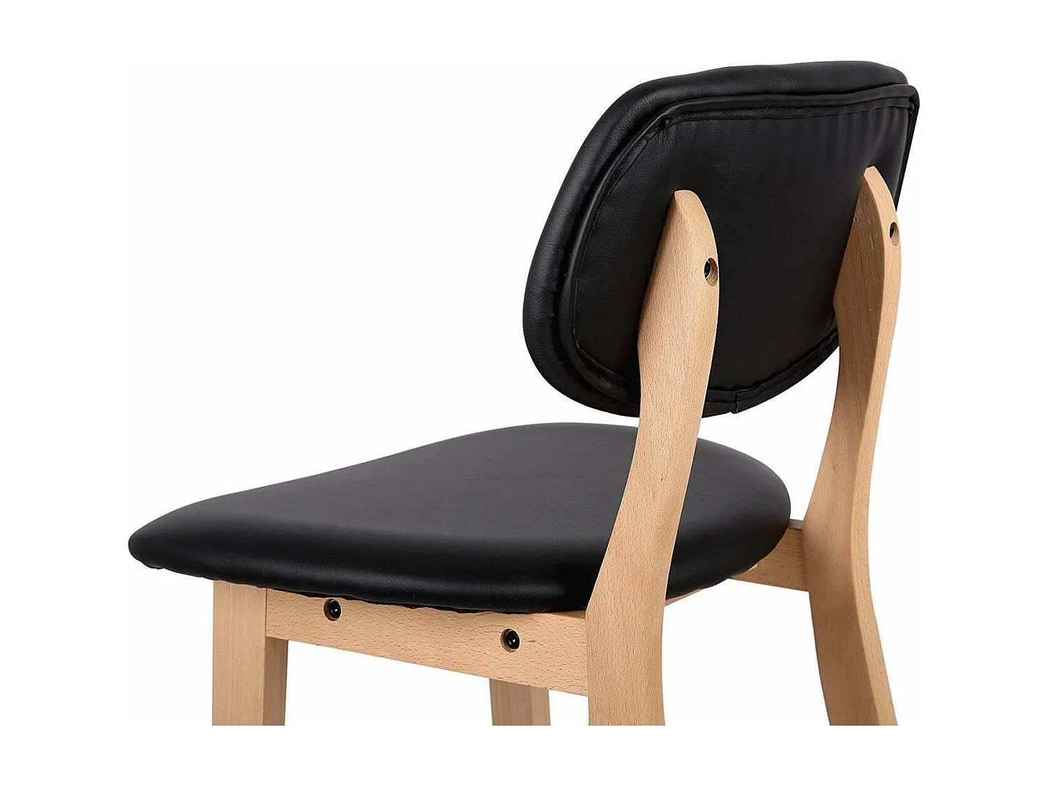 Taburetes de bar sintéticos con estructura de madera juego de 2 piezas negro 19_0000449