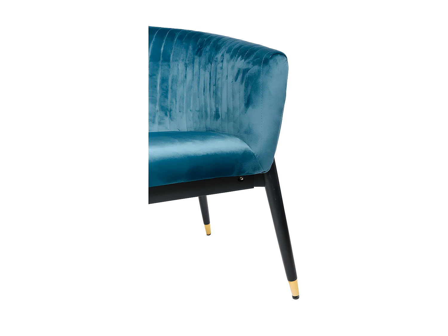 Canapé 2 Places En Velours Bleu Paon Rembourré Design Contemporain 131x67x79cm