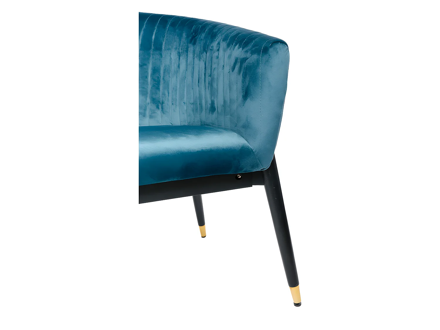 Canapé 2 Places En Velours Bleu Paon Rembourré Design Contemporain 131x67x79cm