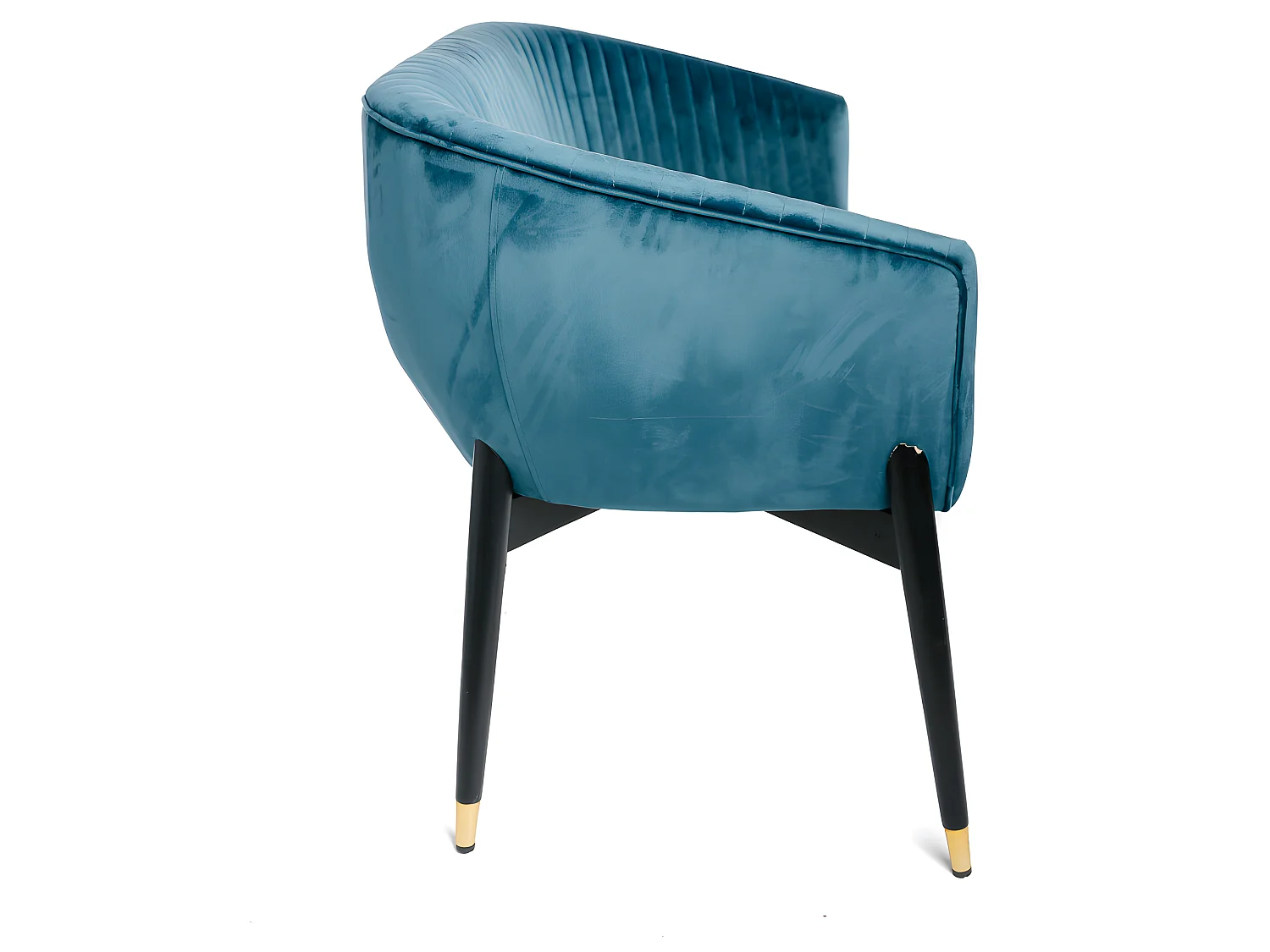 Canapé 2 Places En Velours Bleu Paon Rembourré Design Contemporain 131x67x79cm