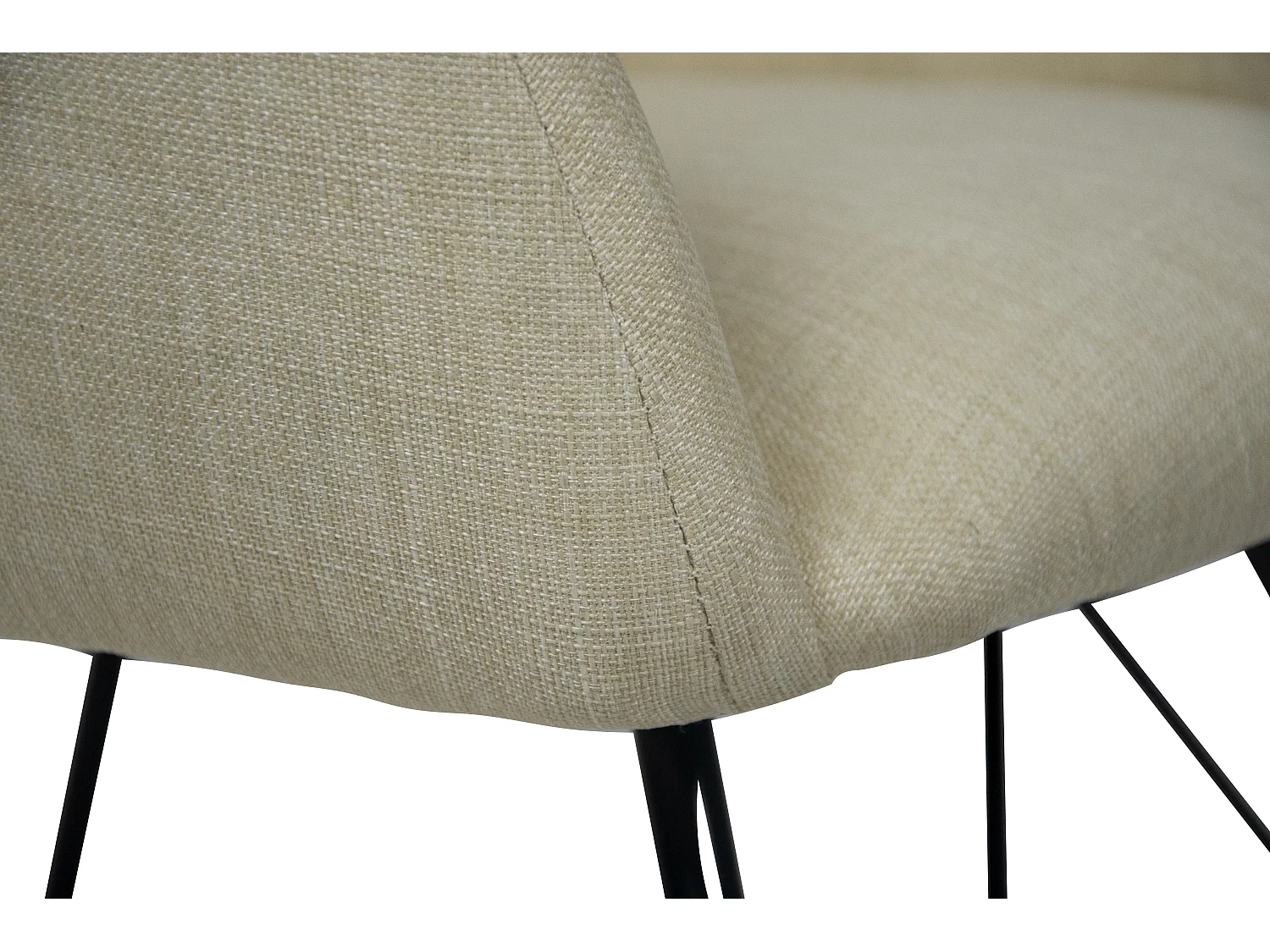 Chaise, Fauteuil À Bascule Tissu Effet Laine Beige Pied En Bois Et Métal 86x62x72cm