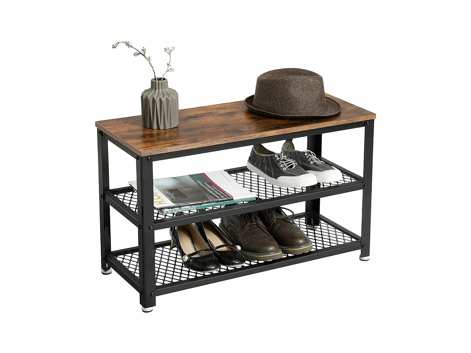 Banc à chaussures à 2 niveaux - L73 cm