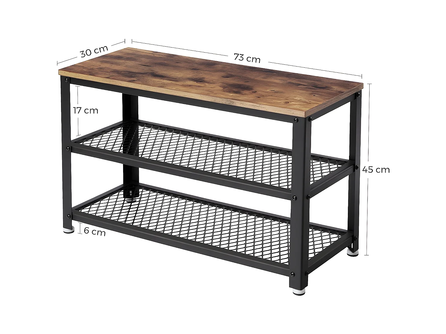 Banc à chaussures à 2 niveaux - L73 cm