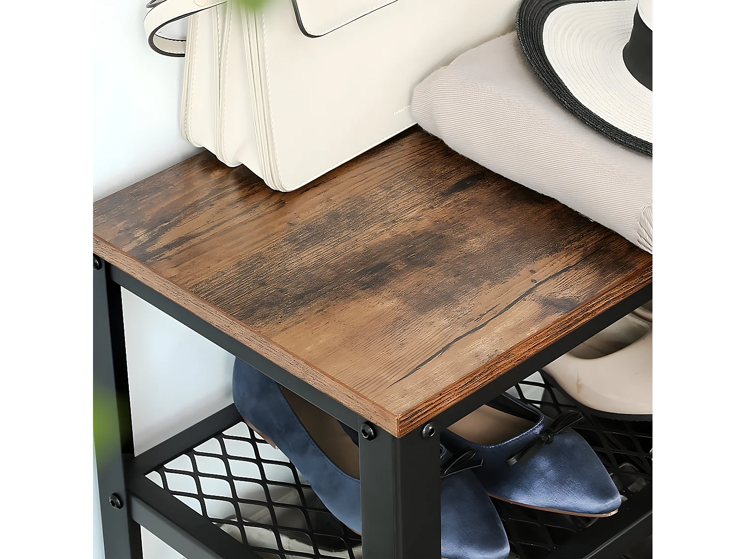 Banco de zapatos de 2 niveles - L73 cm
