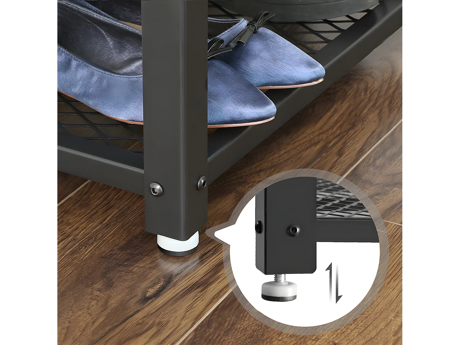 Banco de zapatos de 2 niveles - L73 cm