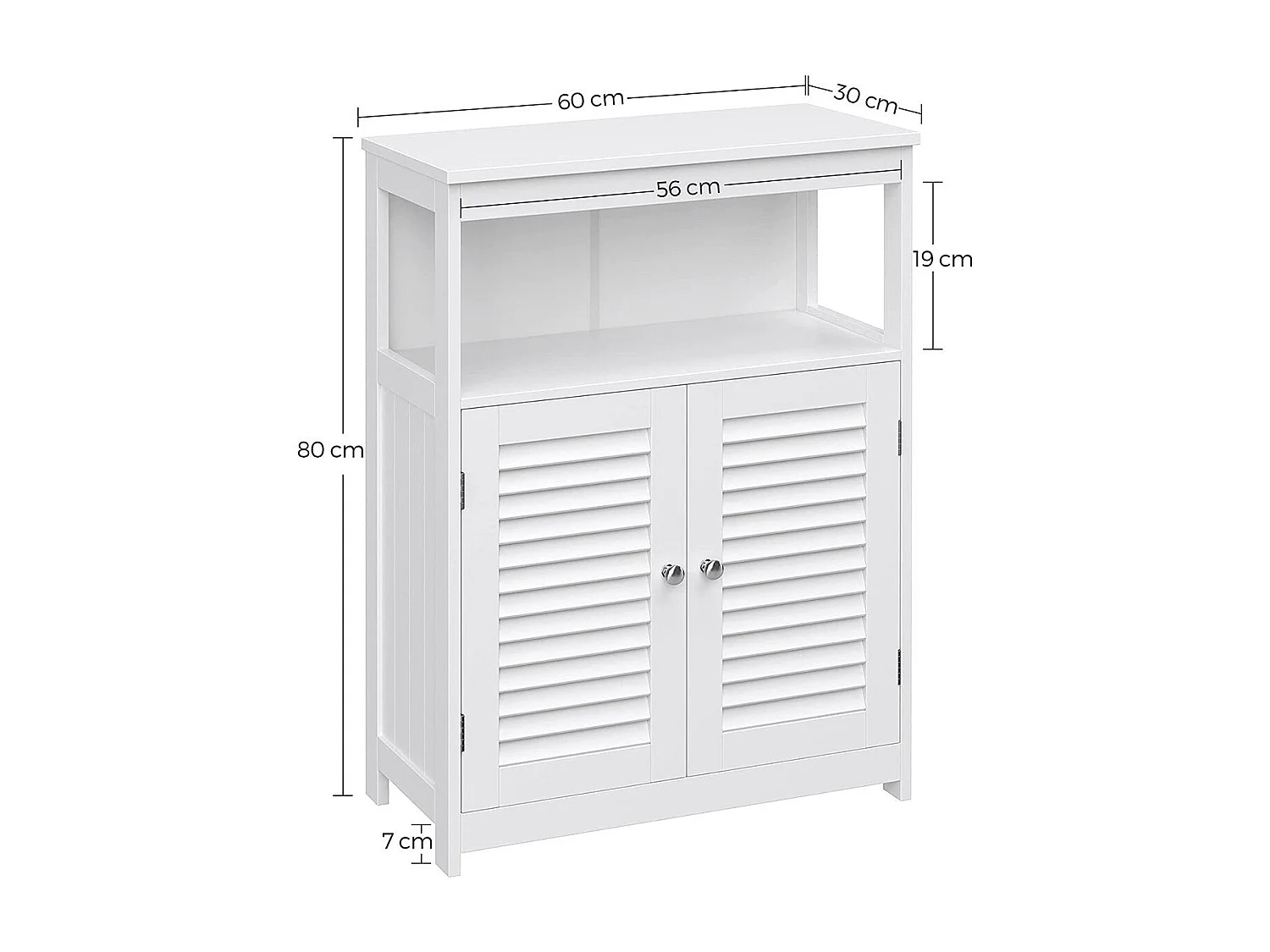 Badezimmerschrank mit offenem Fach