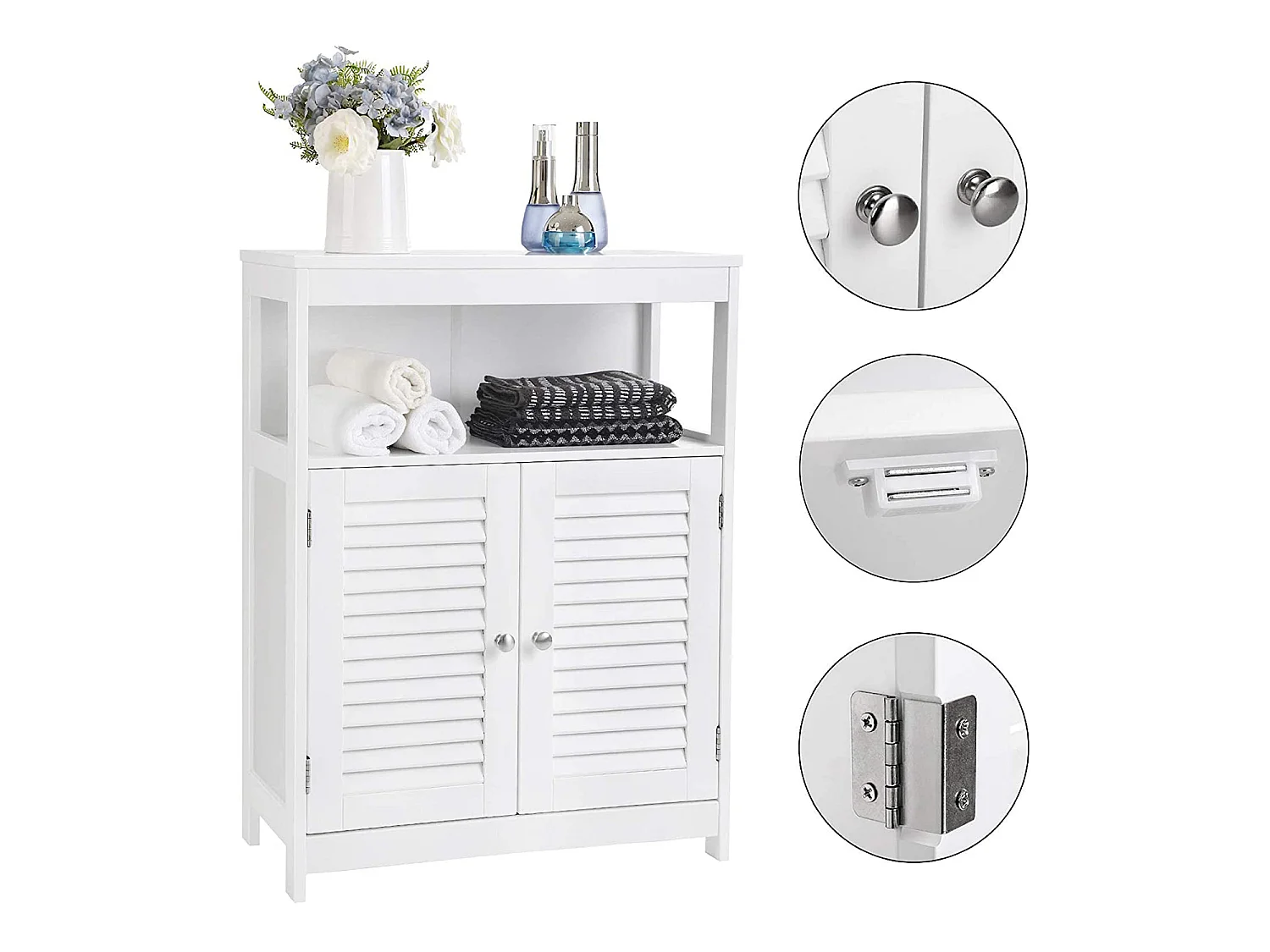 Badezimmerschrank mit offenem Fach