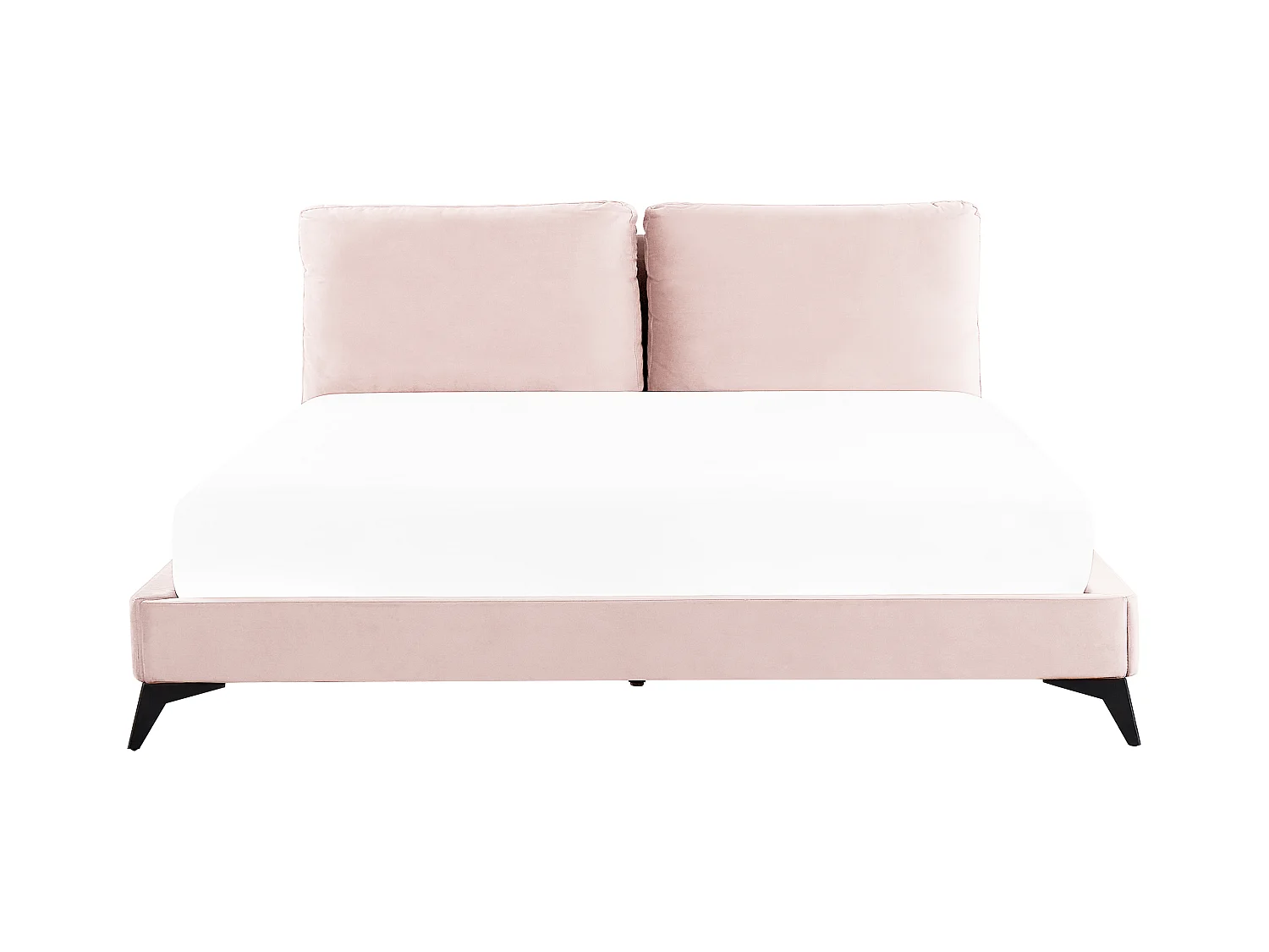 Elegantes Polsterbett in Rosa Samtstoff mit Lattenrost 180 x 200 cm Melle