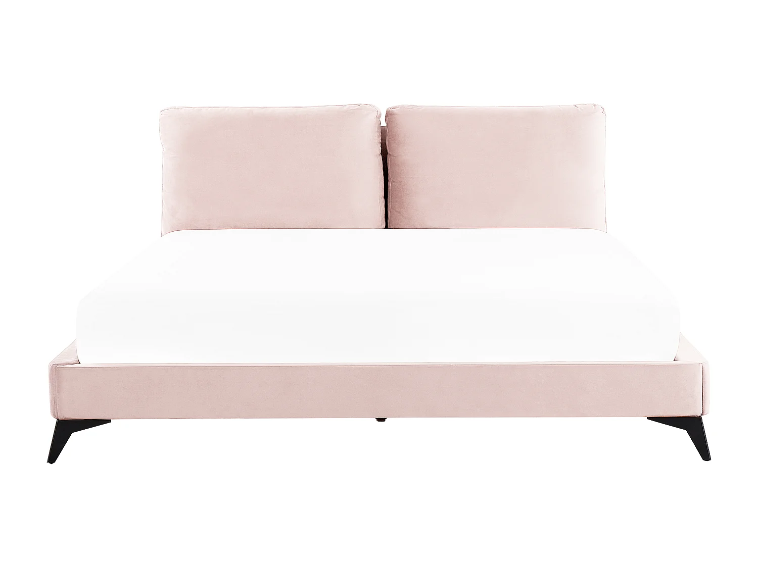 Cama Veludo MELLE 180 x 200 cm Rosa pastel