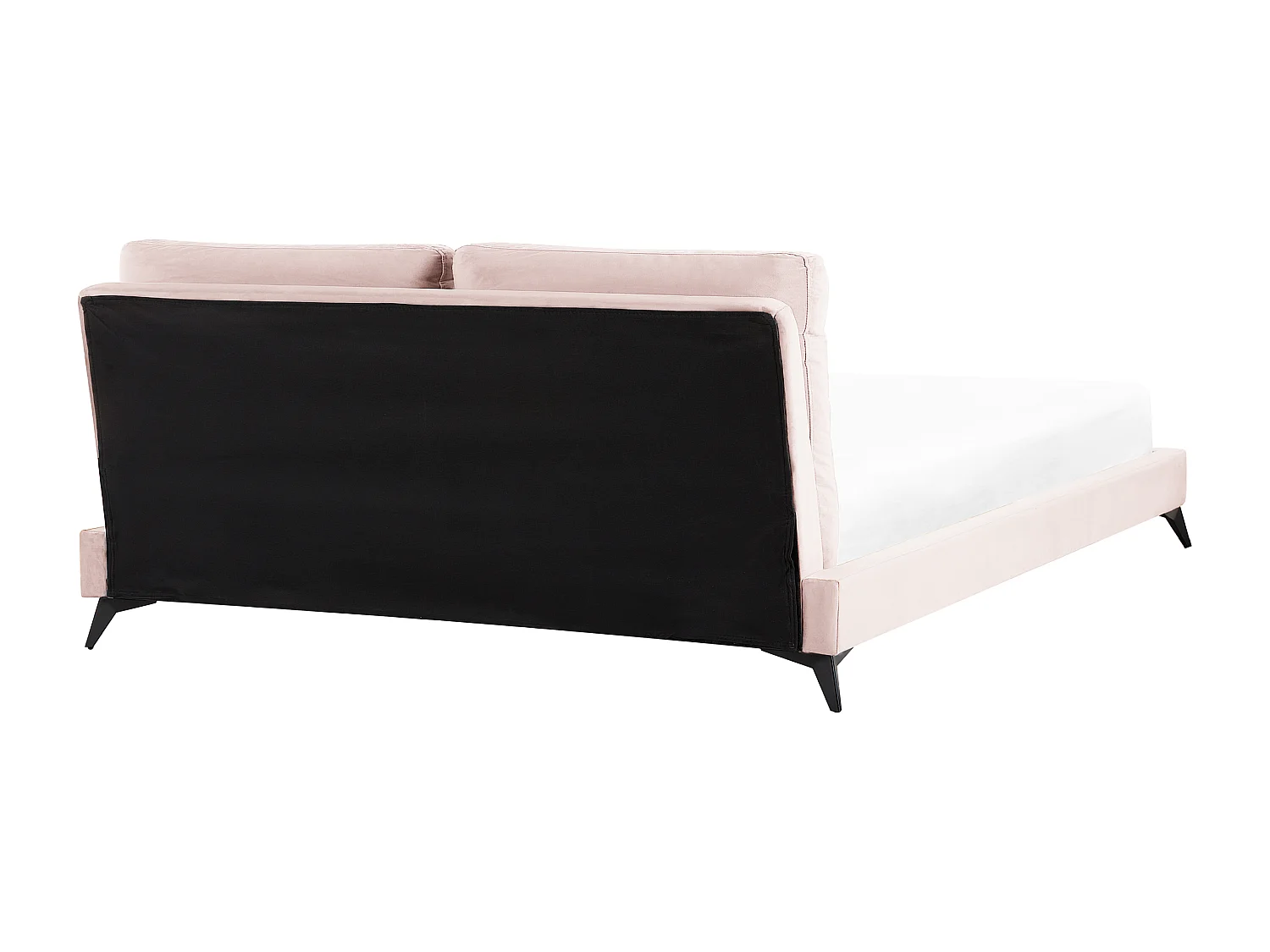 Cama Veludo MELLE 180 x 200 cm Rosa pastel