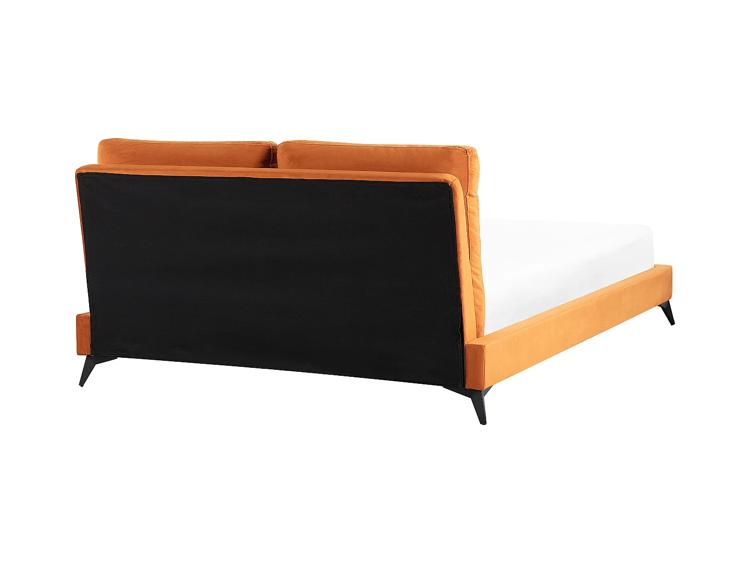 Lit avec sommier Velours MELLE 160 x 200 cm Orange