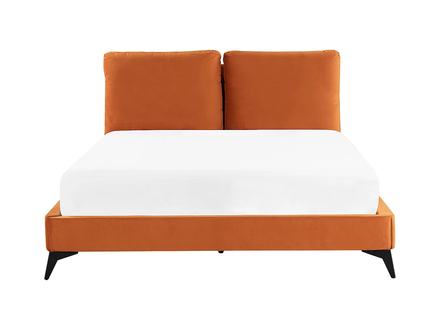 Lit avec sommier Velours MELLE 160 x 200 cm Orange