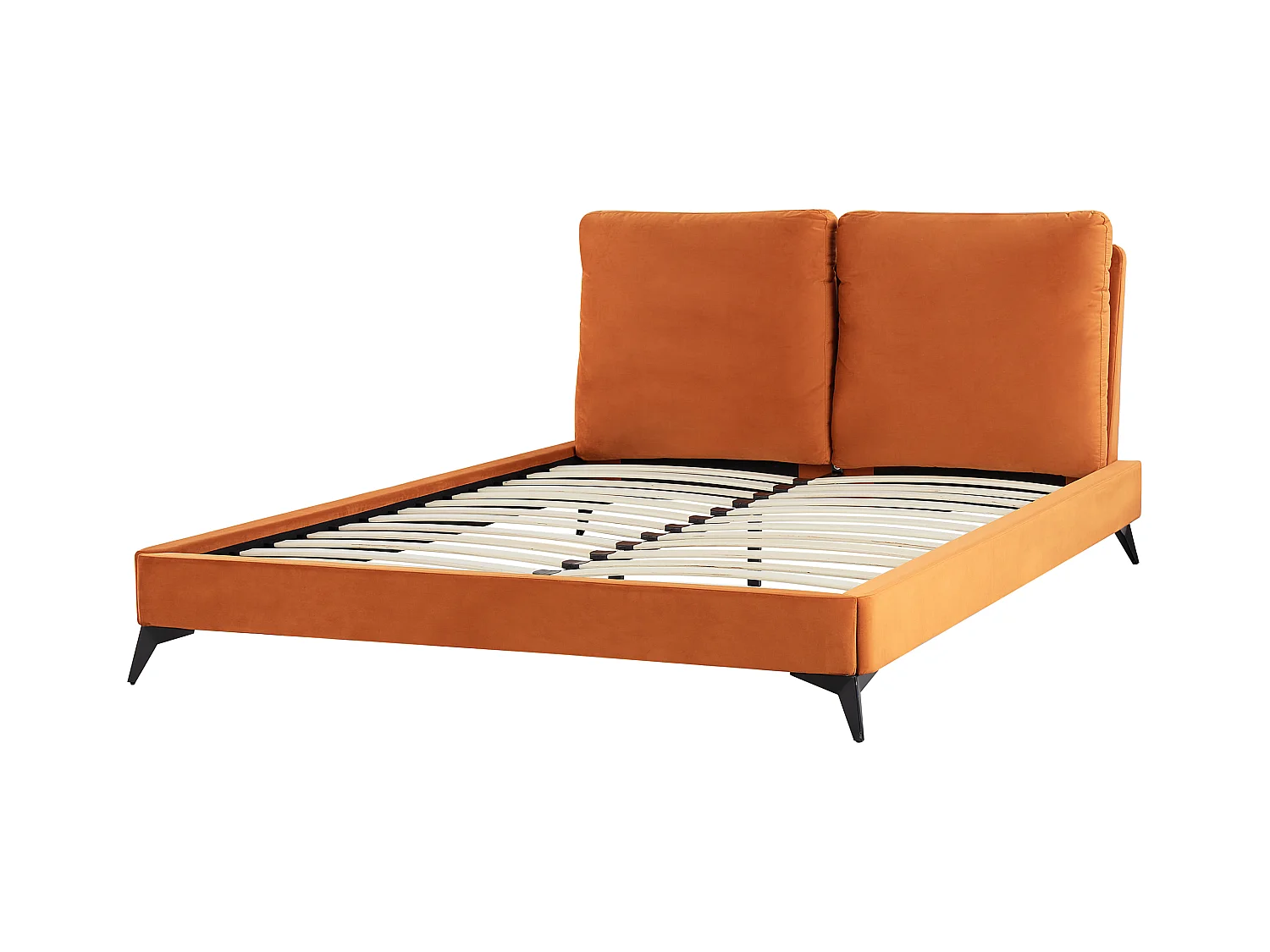 Lit avec sommier Velours MELLE 160 x 200 cm Orange