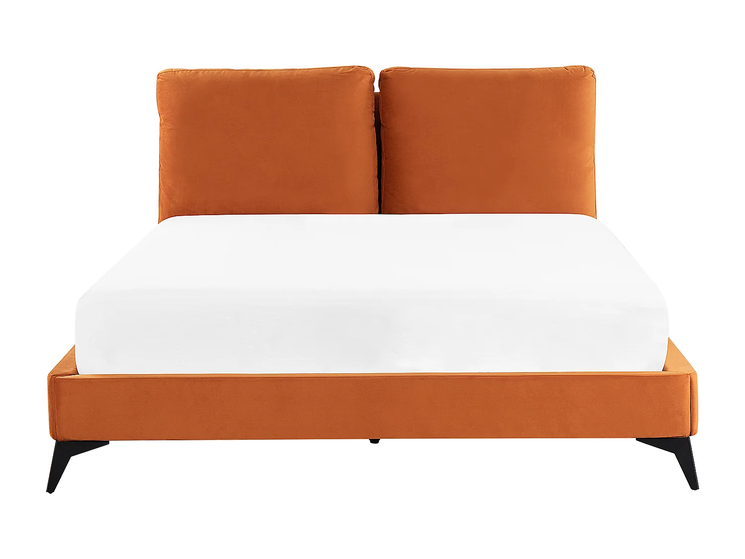 Lit avec sommier Velours MELLE 160 x 200 cm Orange