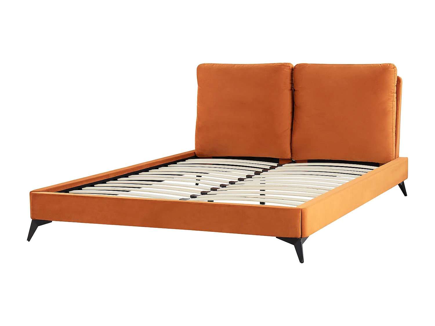Lit avec sommier Velours MELLE 160 x 200 cm Orange