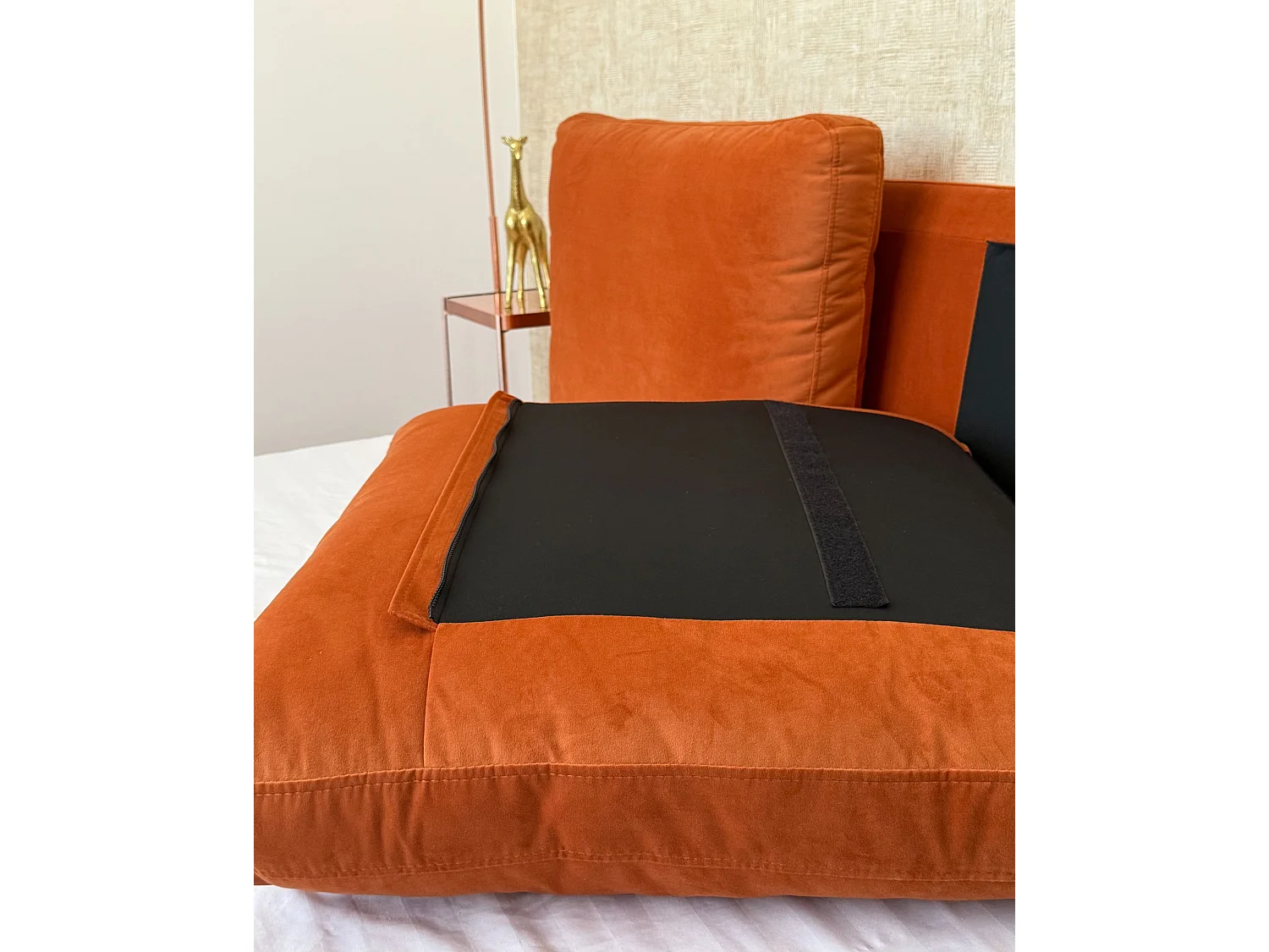 Bed Fluweel MELLE 160 x 200 cm Oranje