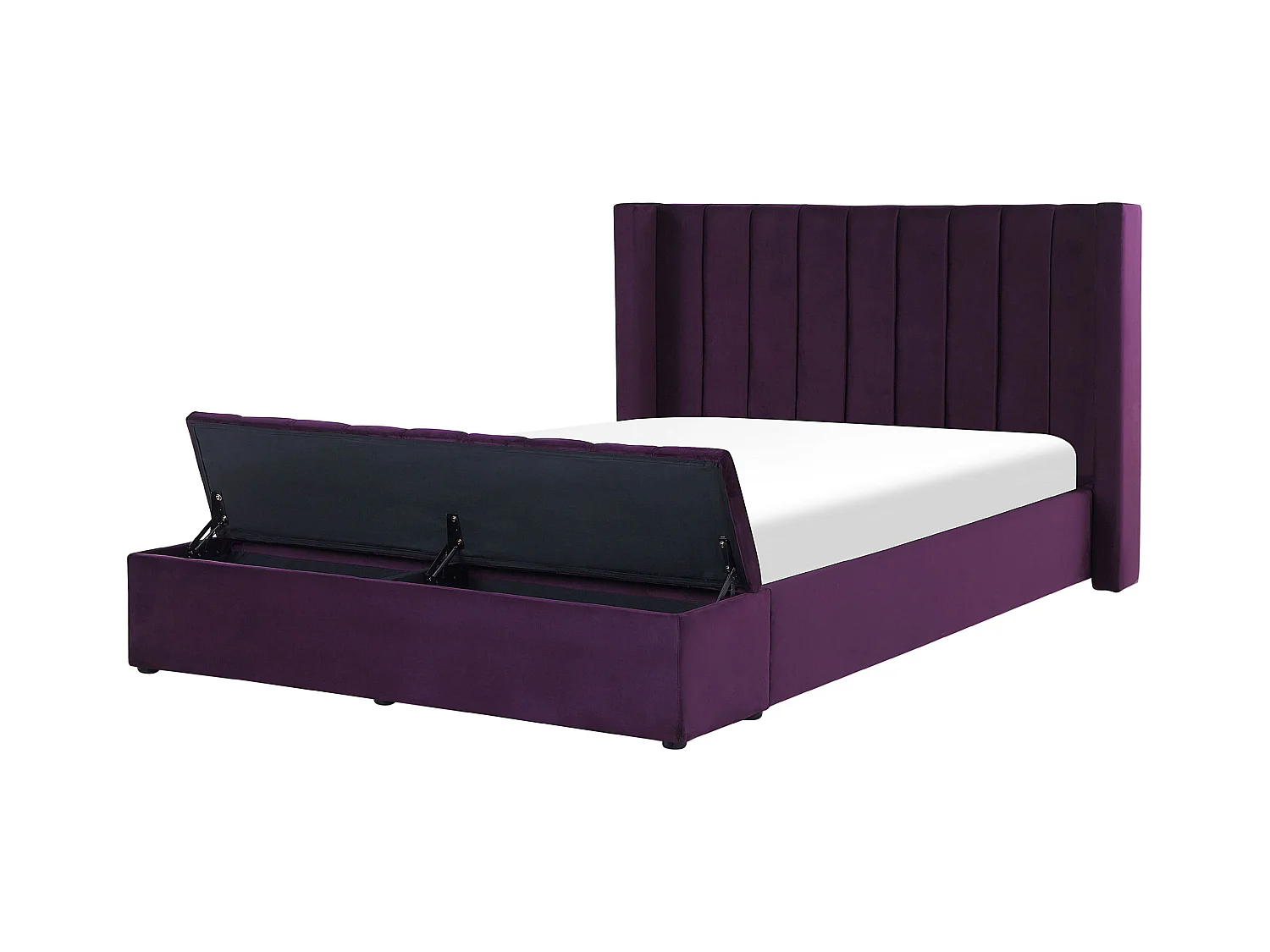 Luxuriöses Bett Samtstoff zusätzlicher Staumraum 140 x 200 cm violett Noyers
