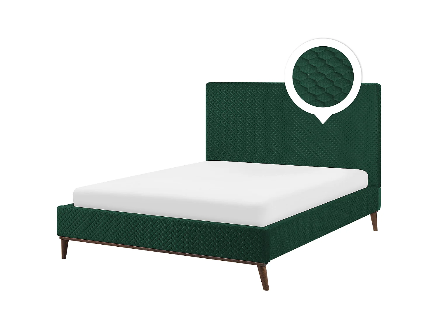 Lit avec sommier Velours BAYONNE 140 x 200 cm Vert foncé