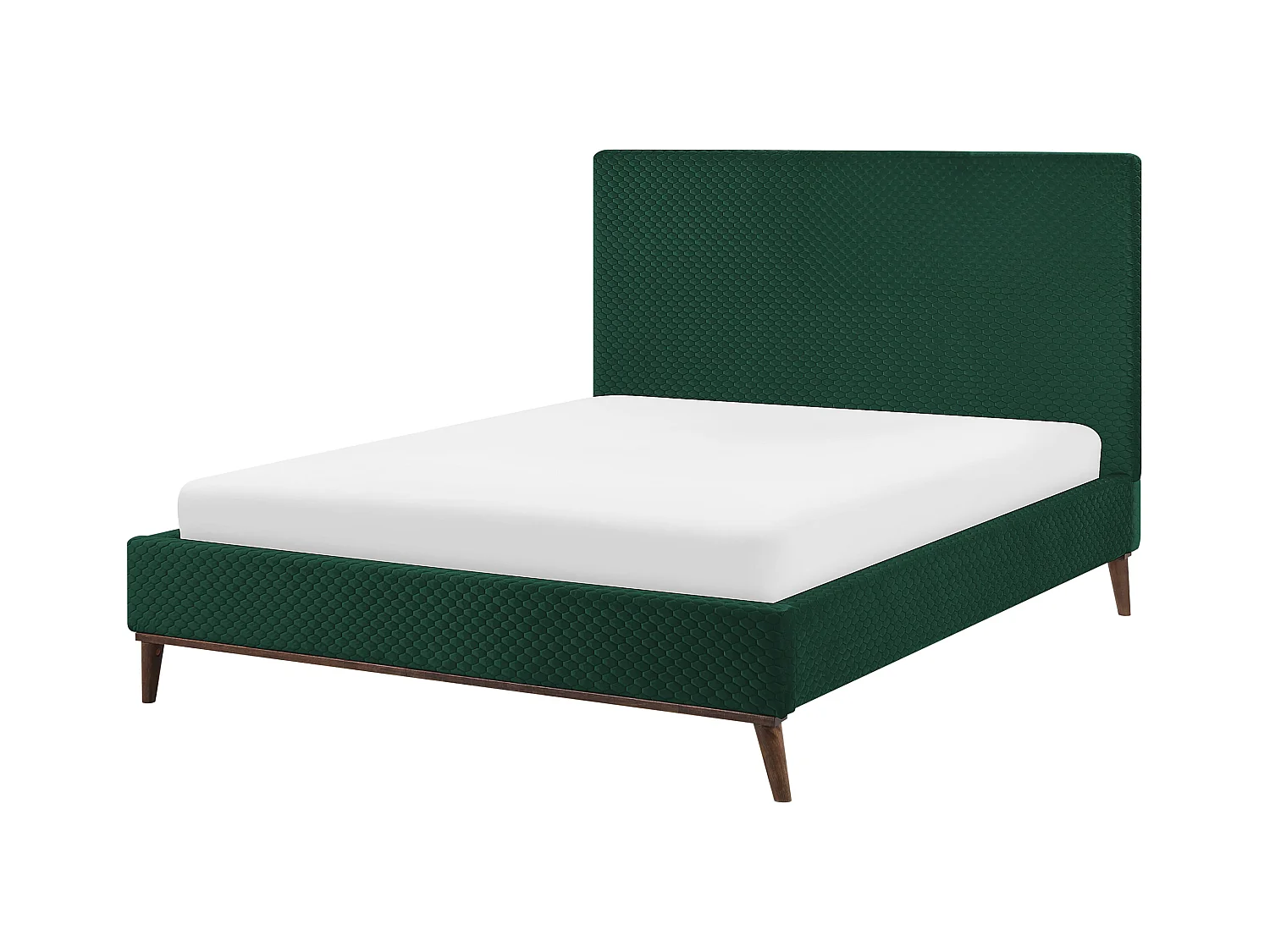 Lit avec sommier Velours BAYONNE 140 x 200 cm Vert foncé