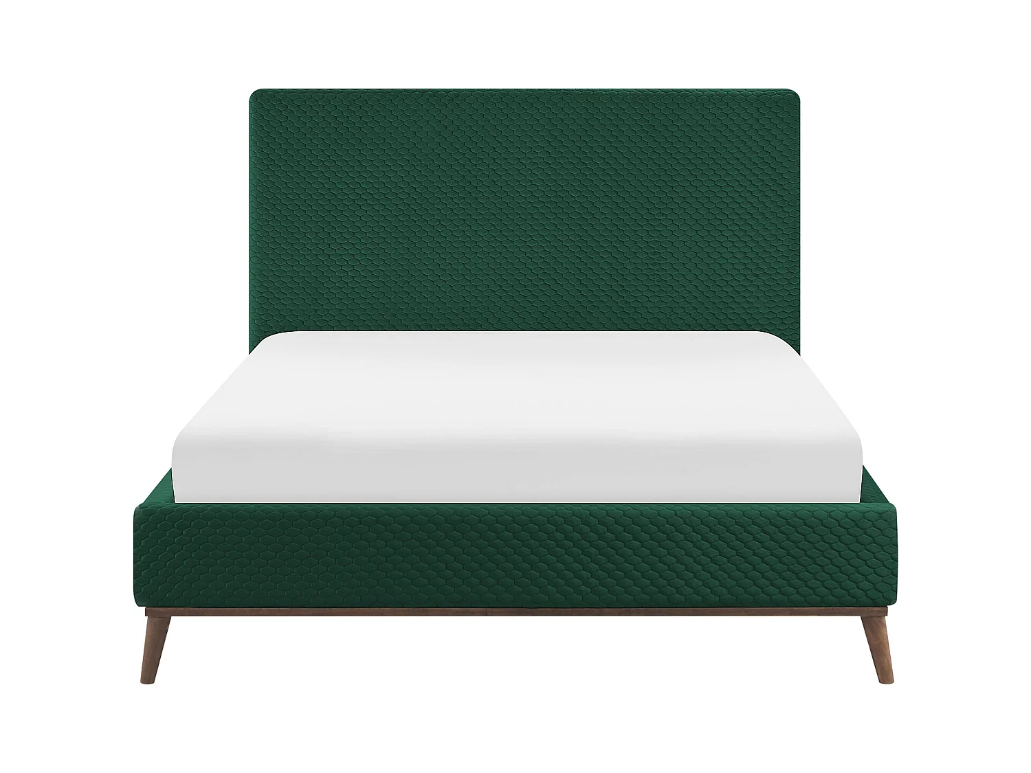 Lit avec sommier Velours BAYONNE 140 x 200 cm Vert foncé